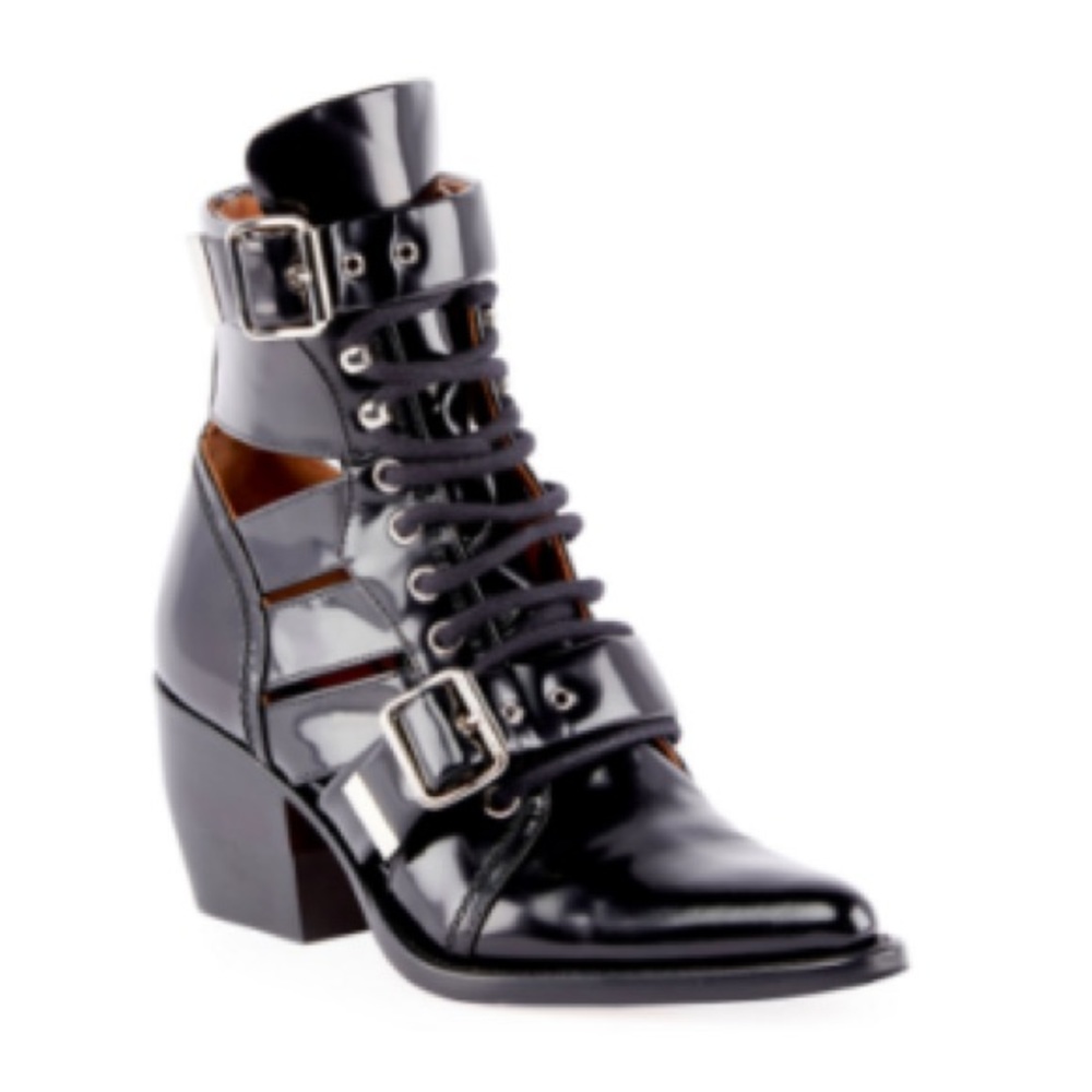 CHLOE Riley Lace Uo Box Calf Boot New In Box